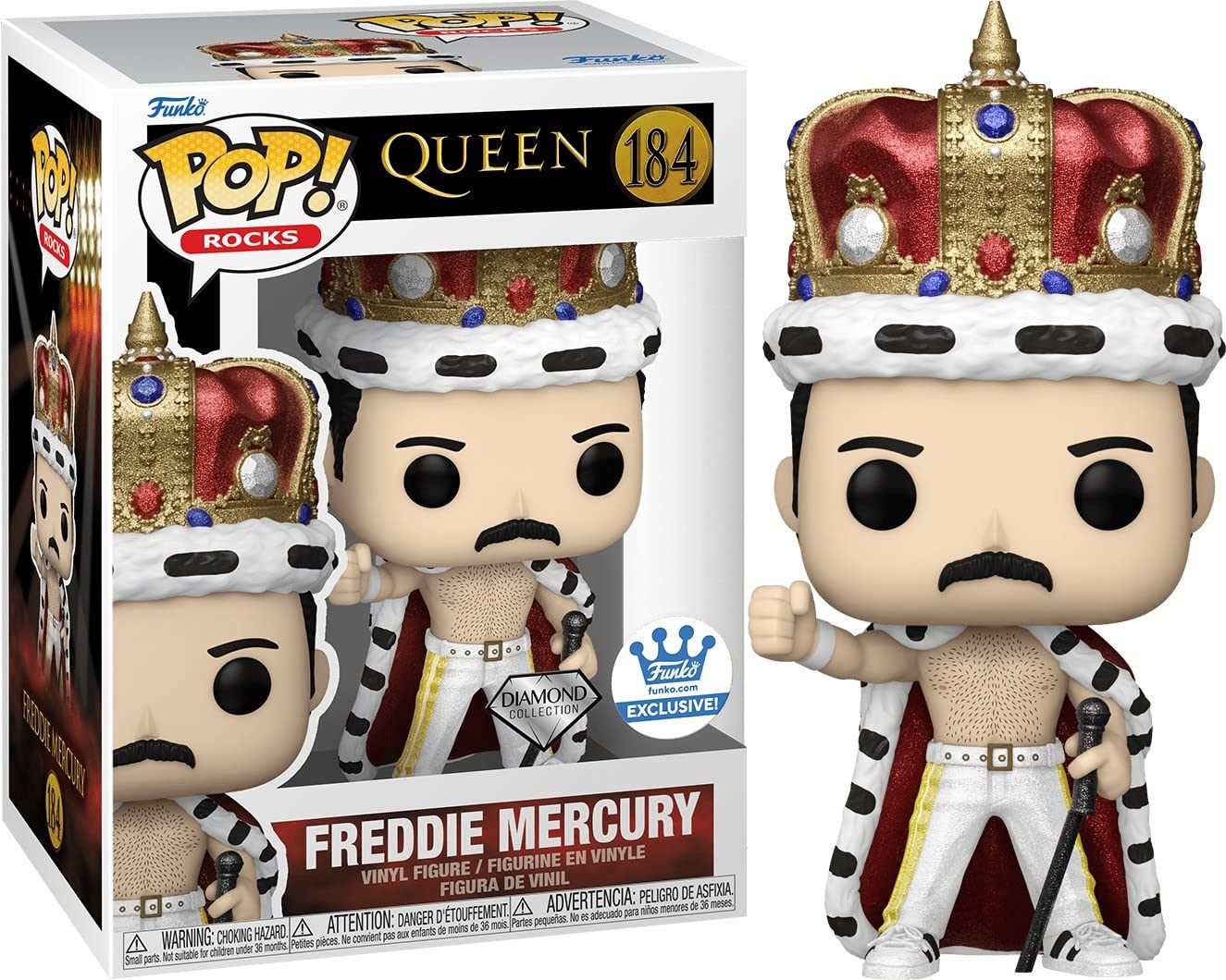Funko POP! Rocks Queen Freddie Mercury #184 Diamond Collection Funko Exclusive