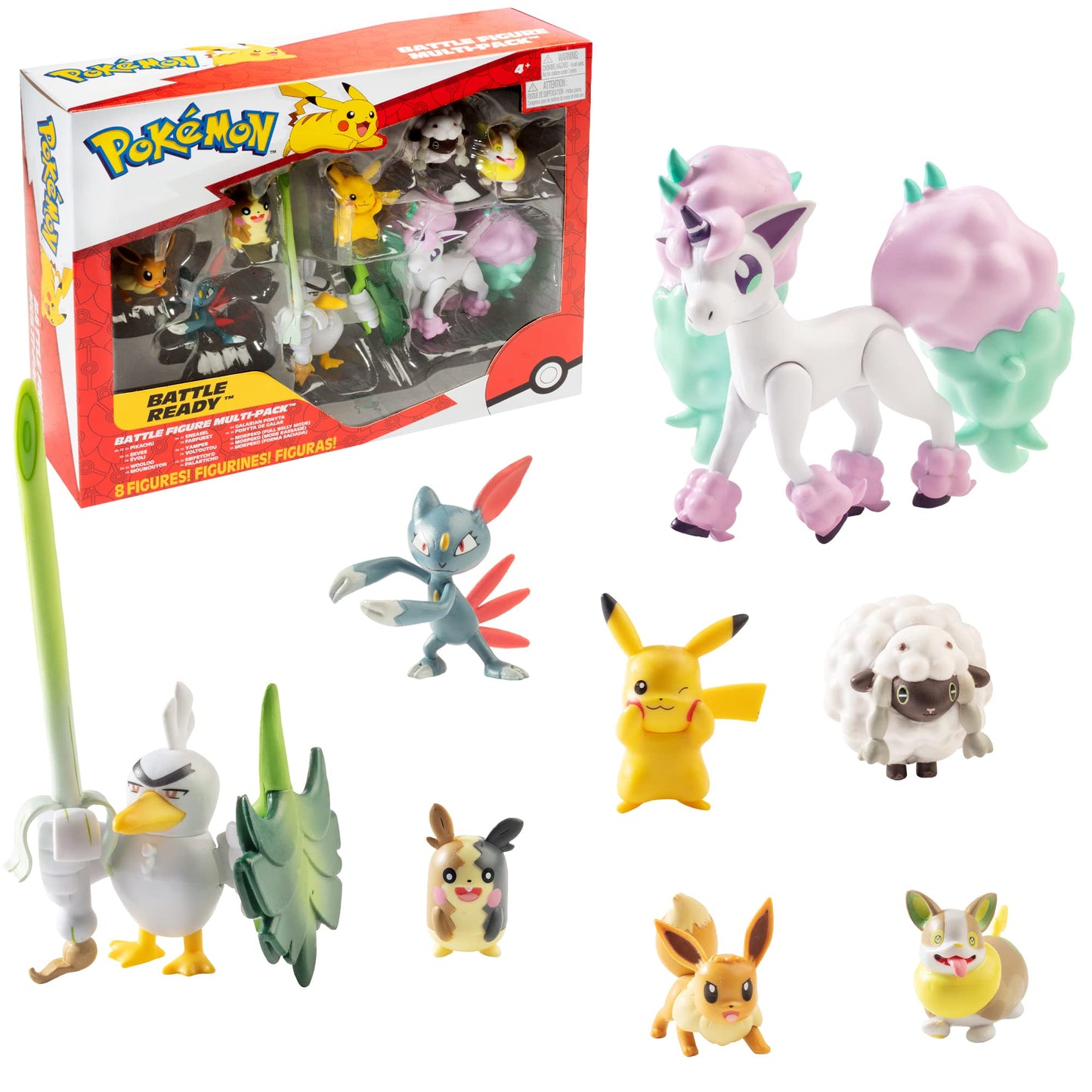 Pokemon Battle Figure Multi-8-Pack Featuring Galarian Ponyta & SirFetch'd Figures