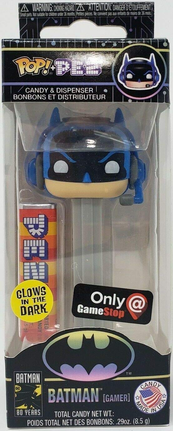 Funko POP! PEZ DC Super Heroes - Grey Batman (Gamer) Glows in the Dark Exclusive