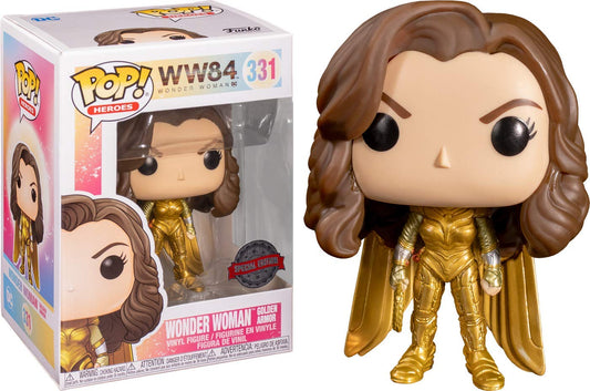 Funko POP! Heroes WW84 Wonder Woman Golden Armor #331 [Unmasked] Exclusive
