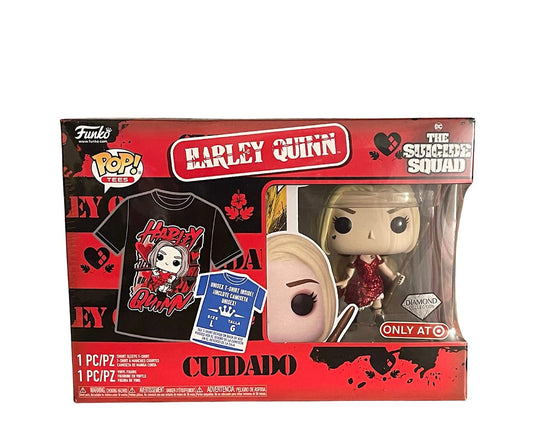 Funko POP! and Tee Suicide Squad Harley Quinn [Diamond Collection] with Size Large T-Shirt Exclusive