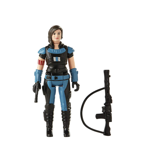 Star Wars Retro Collection Cara Dune Toy 3.75-Inch-Scale The Mandalorian Action Figure with Accessories, Toys for Kids Ages 4 and Up,Blue,F2020