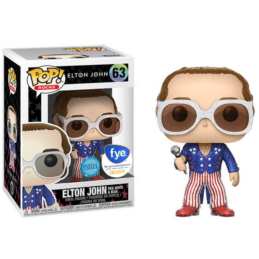 Funko POP! Rocks Elton John Red White & Blue #63 (Glitter)