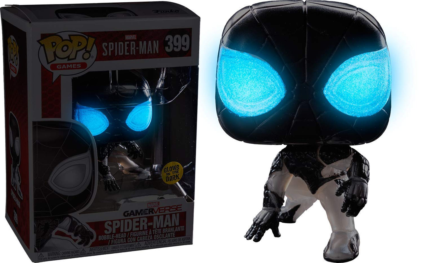 Funko POP! Games Marvel Gamerverse Spider-Man - Spider-Man #399 [Negative Suit, Glows in the Dark] Exclusive
