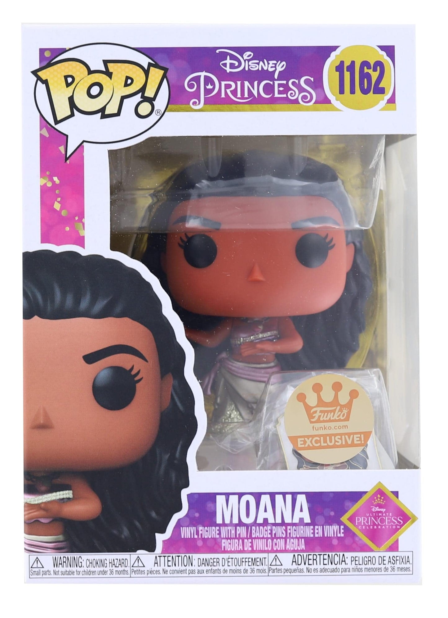 Funko POP! Disney Princess Moana #1162 [Ultimate Princess Gold with Pin] Funko Shop Exclusive