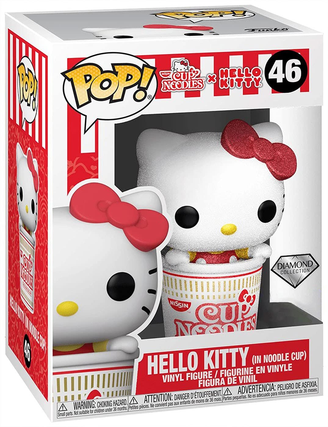 Funko POP! Sanrio Cup Noodles x Hello Kitty - Hello Kitty (In Noodle Cup) #46 [Diamond Collection] Exclusive