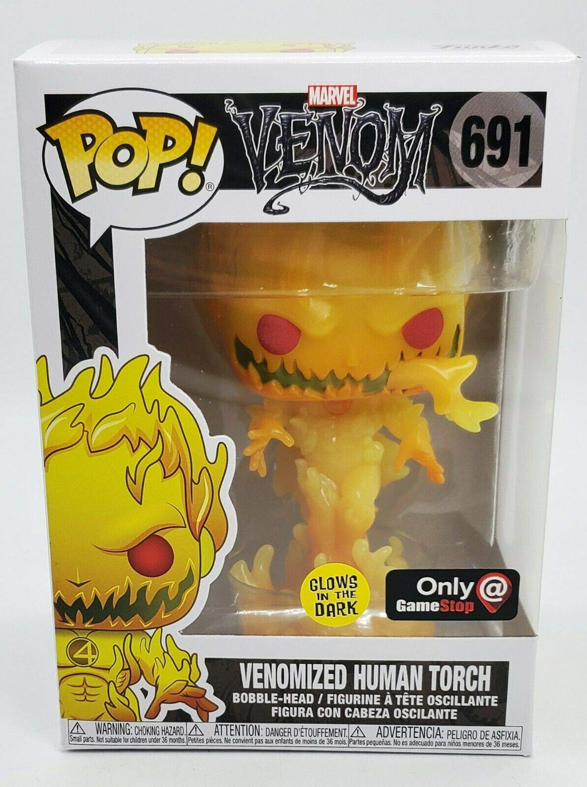 Funko POP! Games Venomized Human Torch #691 [Glows in the Dark] Exclusive [POP! Protector]