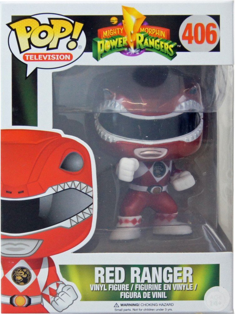 Funko POP! Television Mighty Morphin Power Rangers Red Ranger #406 [Metallic, Action Pose] Exclusive