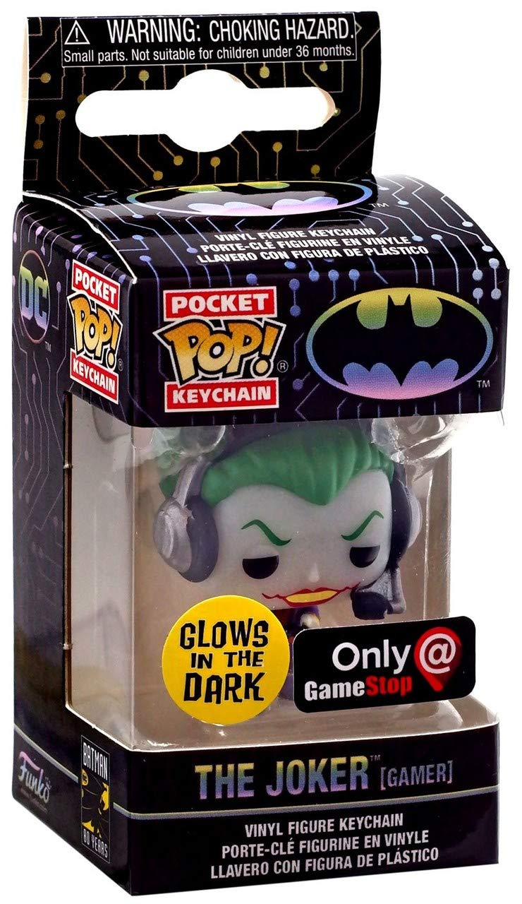 Funko Pocket POP! Keychain DC Batman 80th The Joker Exclusive [Gamer, Glow-in-the-Dark]