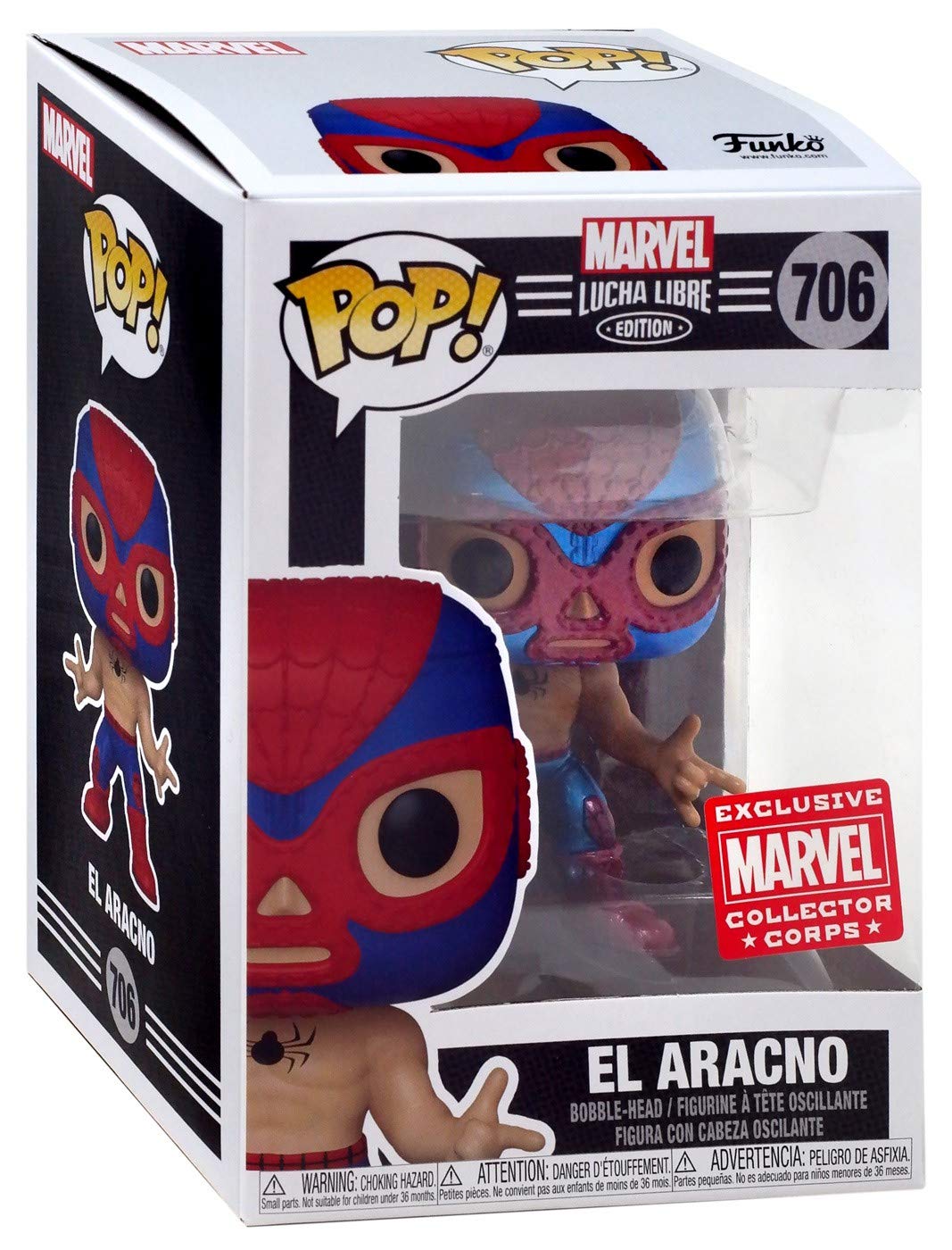 Funko POP! Lucha Libre El Aracno #706 [Metallic] Marvel Collector Corps Exclusive [POP! Protector]