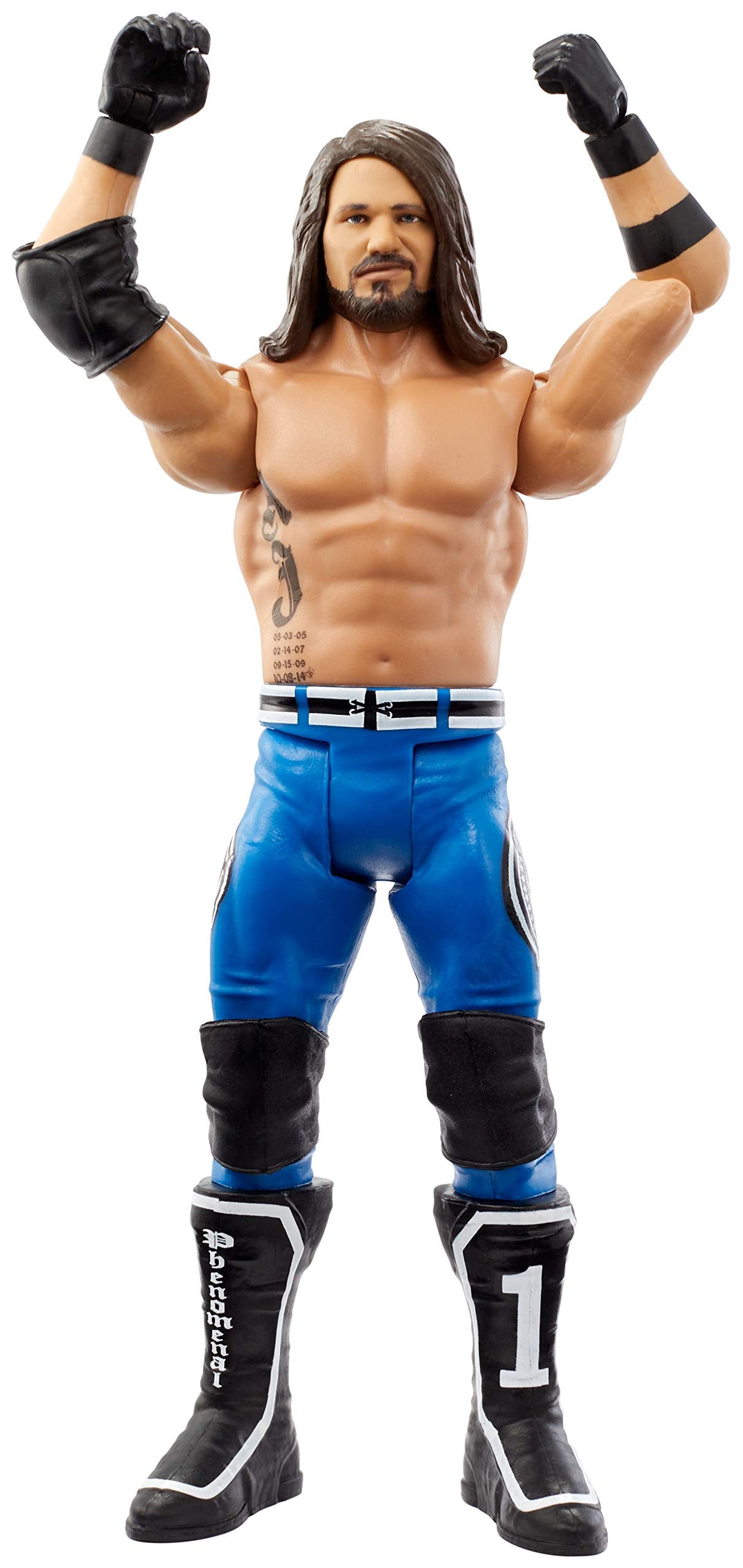 WWE AJ Styles Action Figure in 6-inch Scale with Articulation & Ring Gear, Series #101