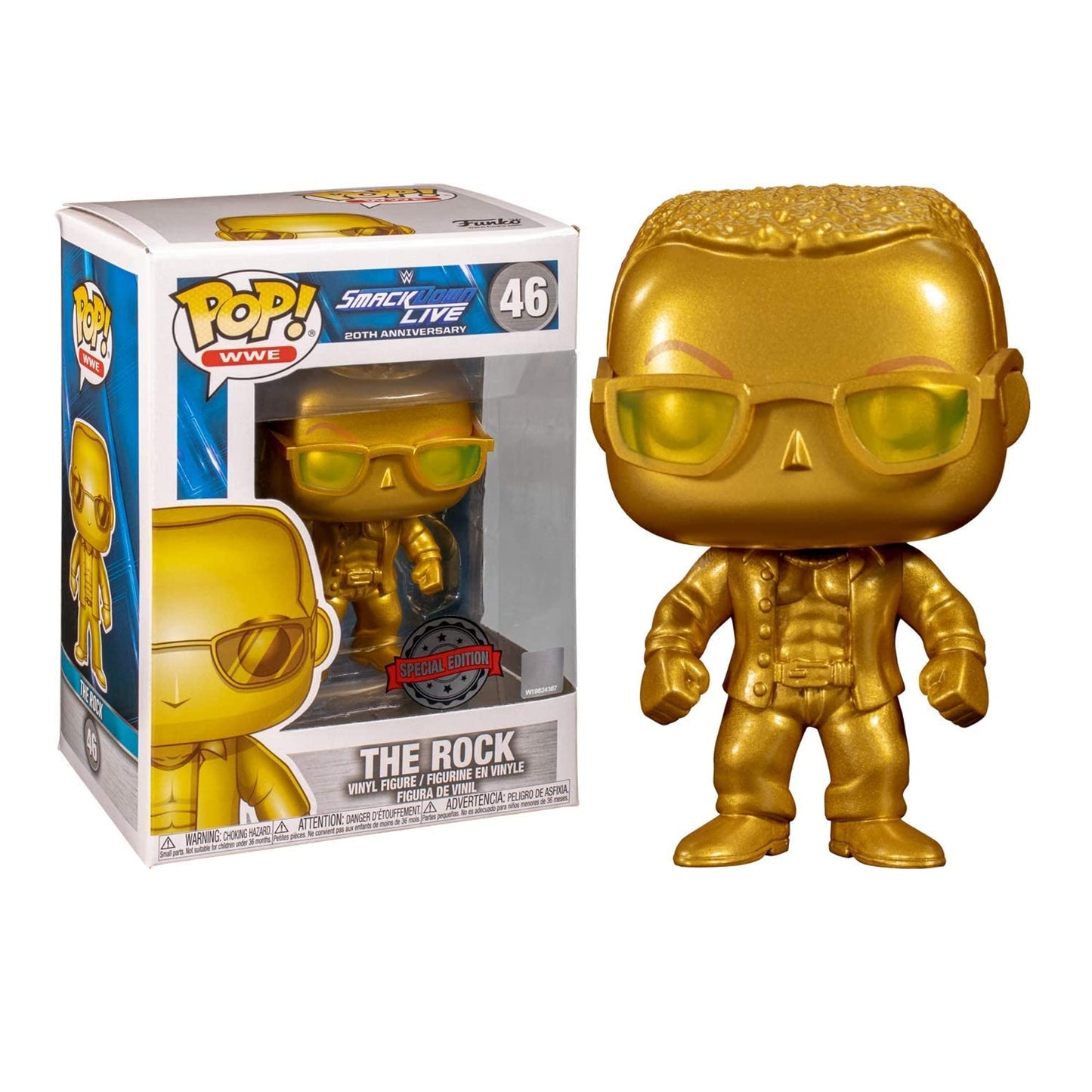 Funko POP! WWE: Smackdown Live 20th Anniversary The Rock (Gold Metallic) (NYCC Debut)