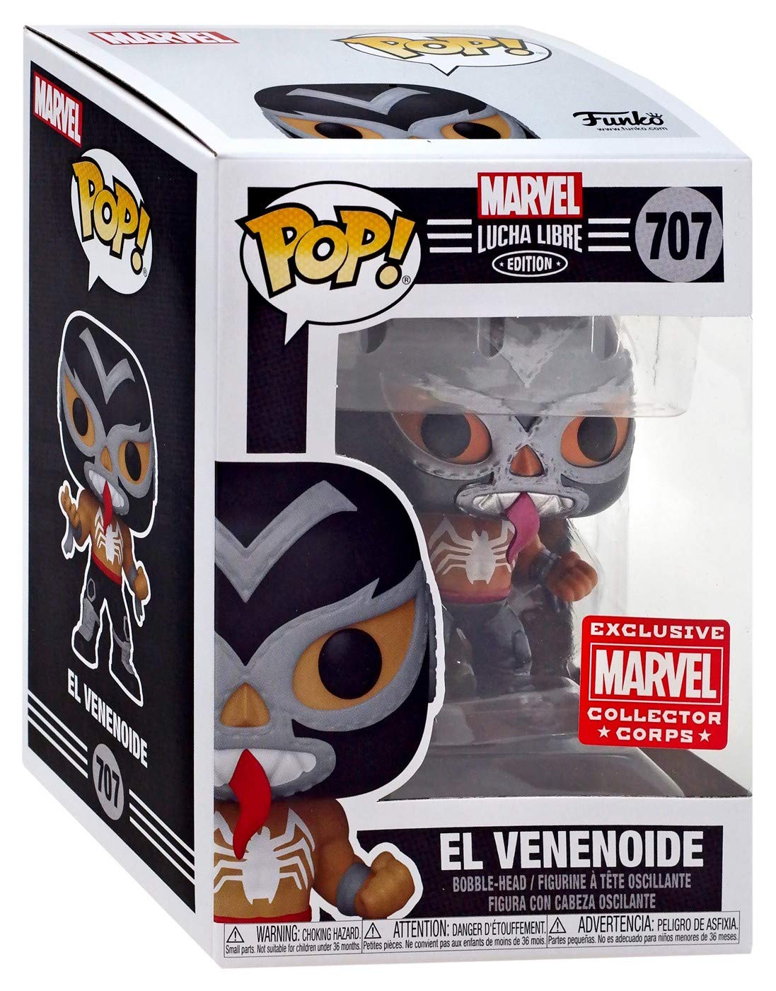 Funko POP! Lucha Libre El Venenoide #707 [Metallic] Marvel Collector Corps Exclusive [POP! Protector]