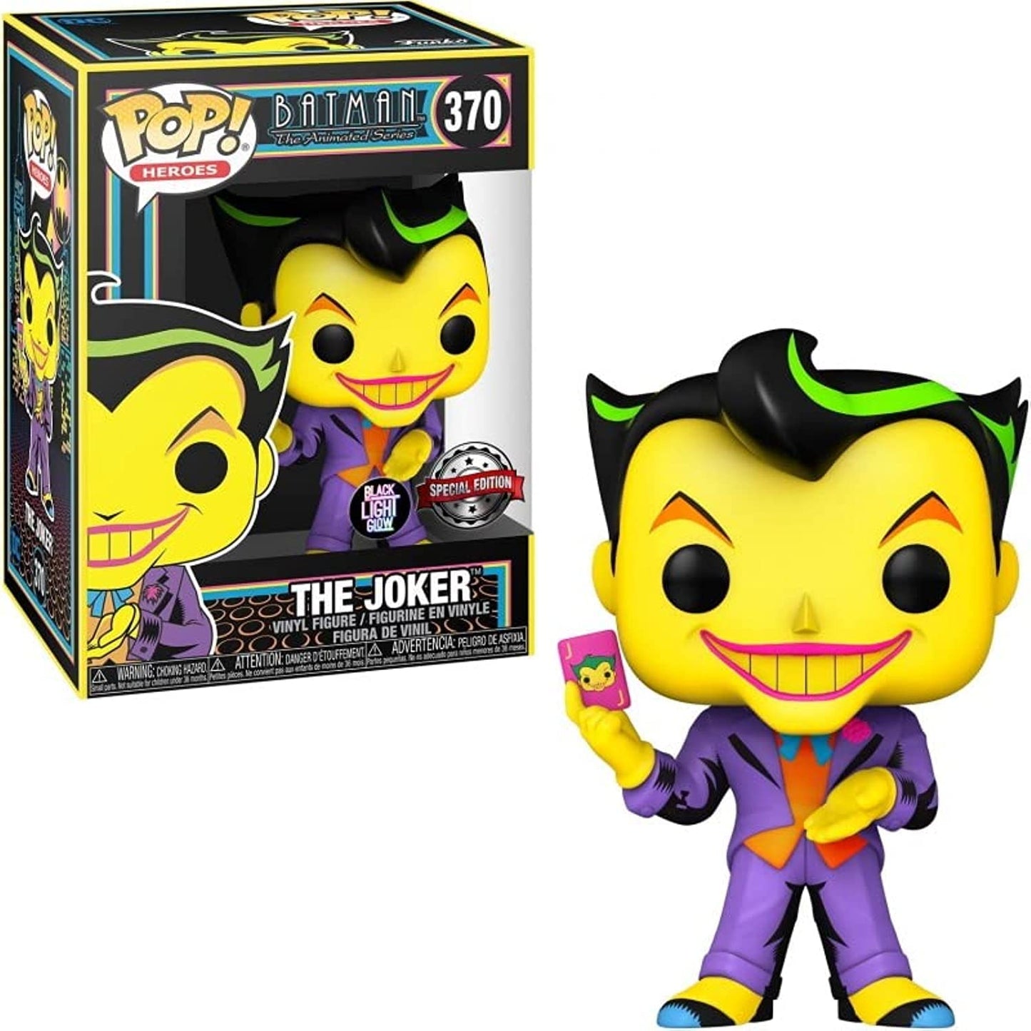 Funko POP! Heroes Batman The Joker Black Light Glow Exclusive #370