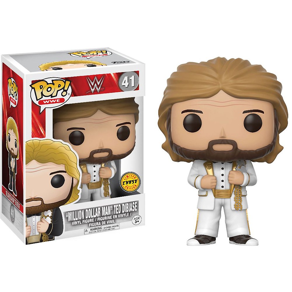 Funko POP! WWE CHASE Million Dollar Man Ted DiBiase #41 [White Tux] [POP! Protector]