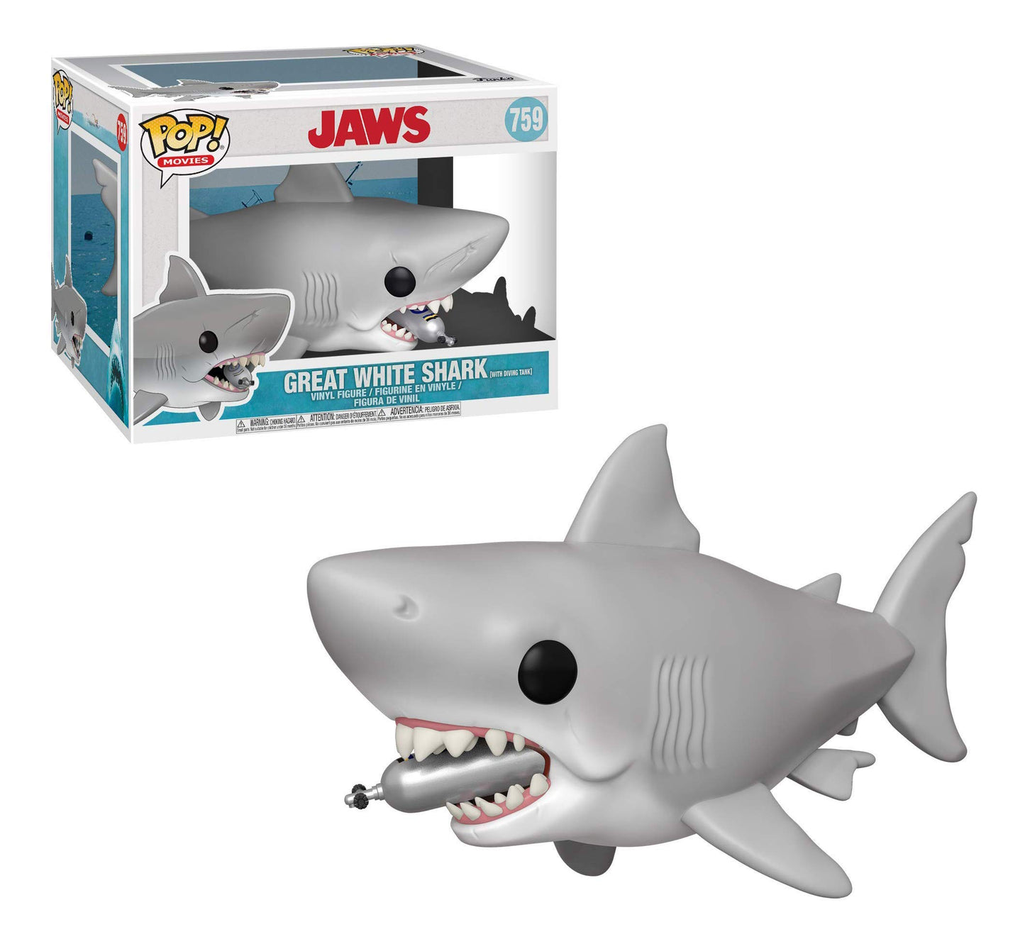 Funko POP! Movies: Jaws - 6 Inch Jaws with Diving Tank #759