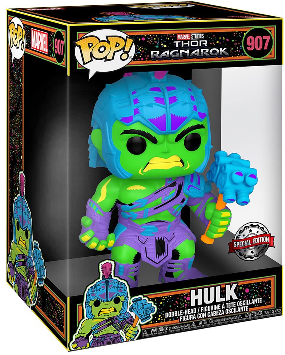 Funko POP! Jumbo Marvel Thor Ragnarok #907 Hulk Black Light Target Exclusive