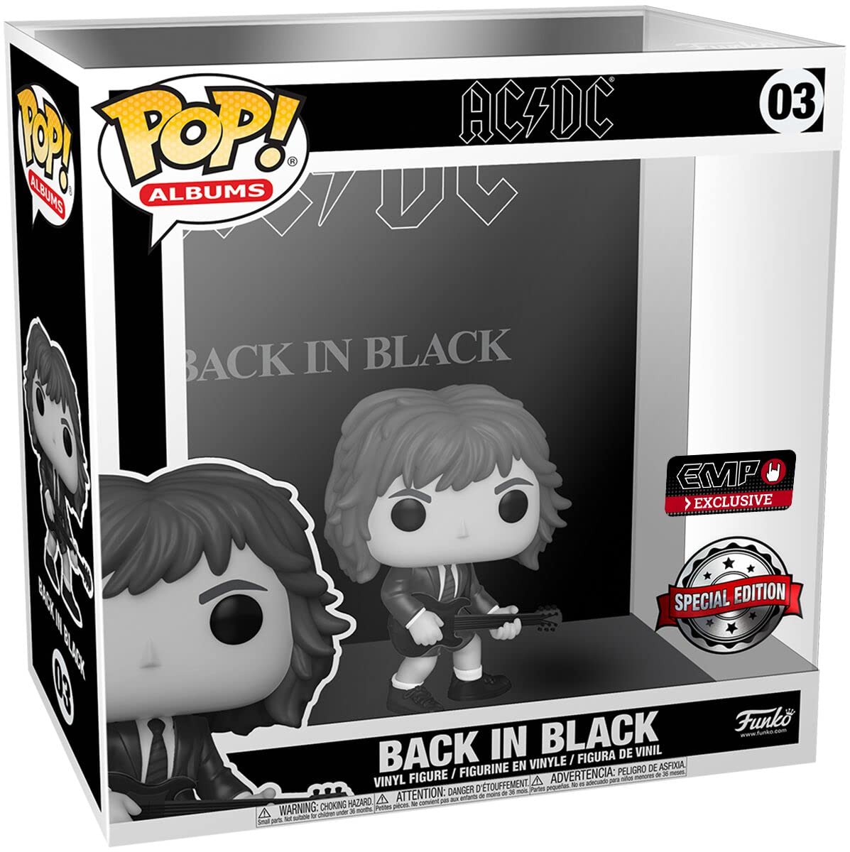 Funko POP! Albums: AC/DC - Back in Black (B&W) in Acrylic Case