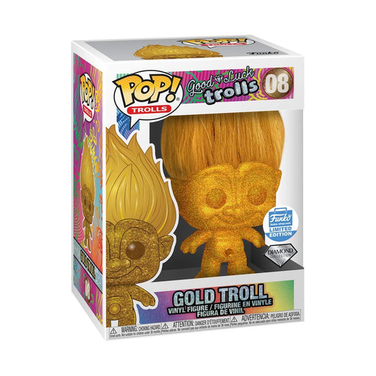 Funko POP! Trolls Good Luck Trolls Gold Troll #08 [Diamond Collection] Exclusive