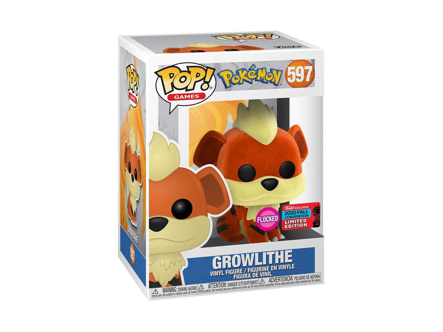 Funko POP! Games Pokemon Growlithe #597 [Flocked] Exclusive
