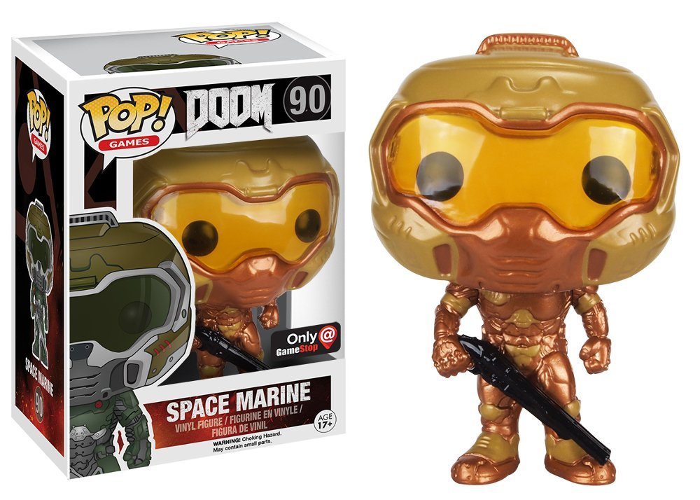 Funko POP! Games Doom Marine (Gold Space Marine) #90 Gamestop Exclusive