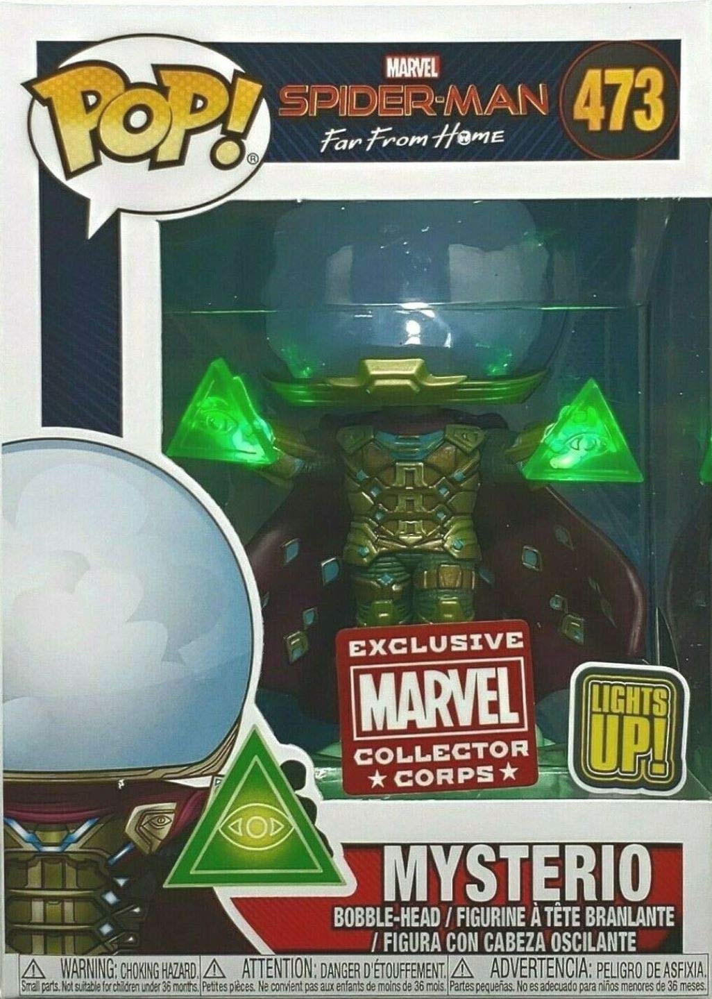 Funko POP! Marvel Spider-Man Far From Home Mysterio #473 [Light Up] Collector Corps Exclusive