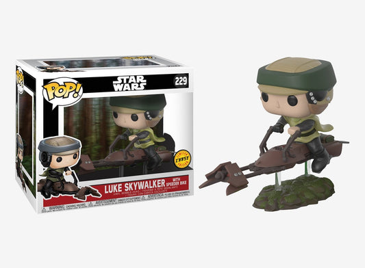 Funko POP! Star Wars CHASE Luke Skywalker with Speeder Bike #229