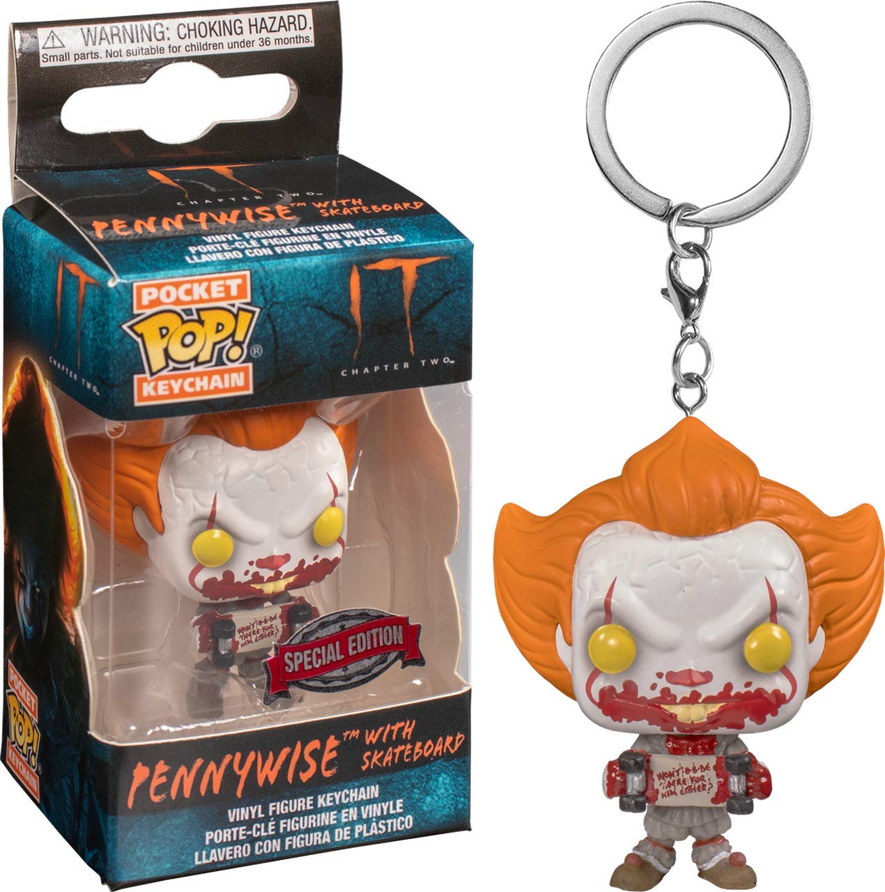 Funko POP! Keychain: Horror It - Pennywise with Skateboard