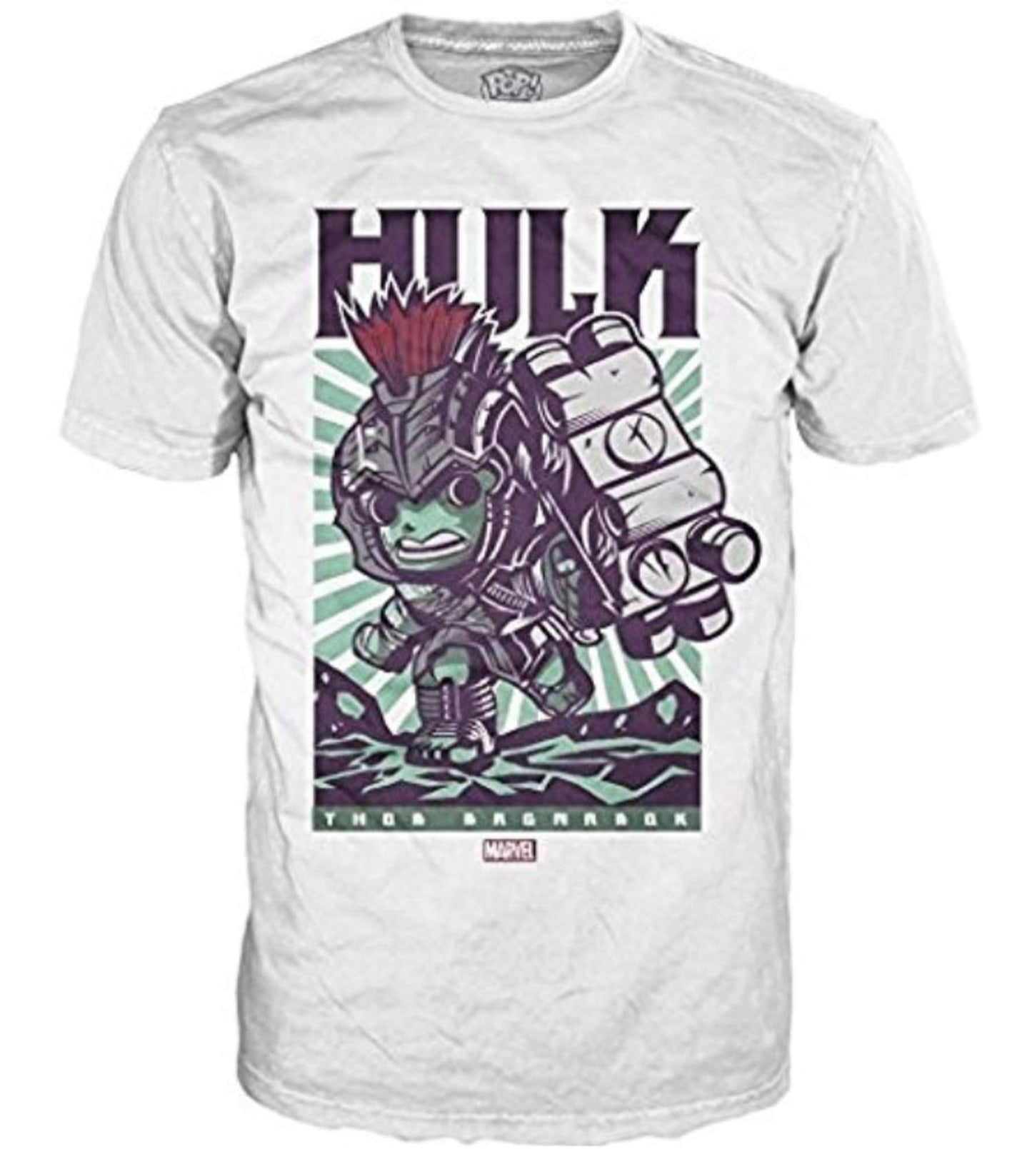 Funko POP! Tees: Marvel Hulk Hammer Smash White Printed T Shirt (M)