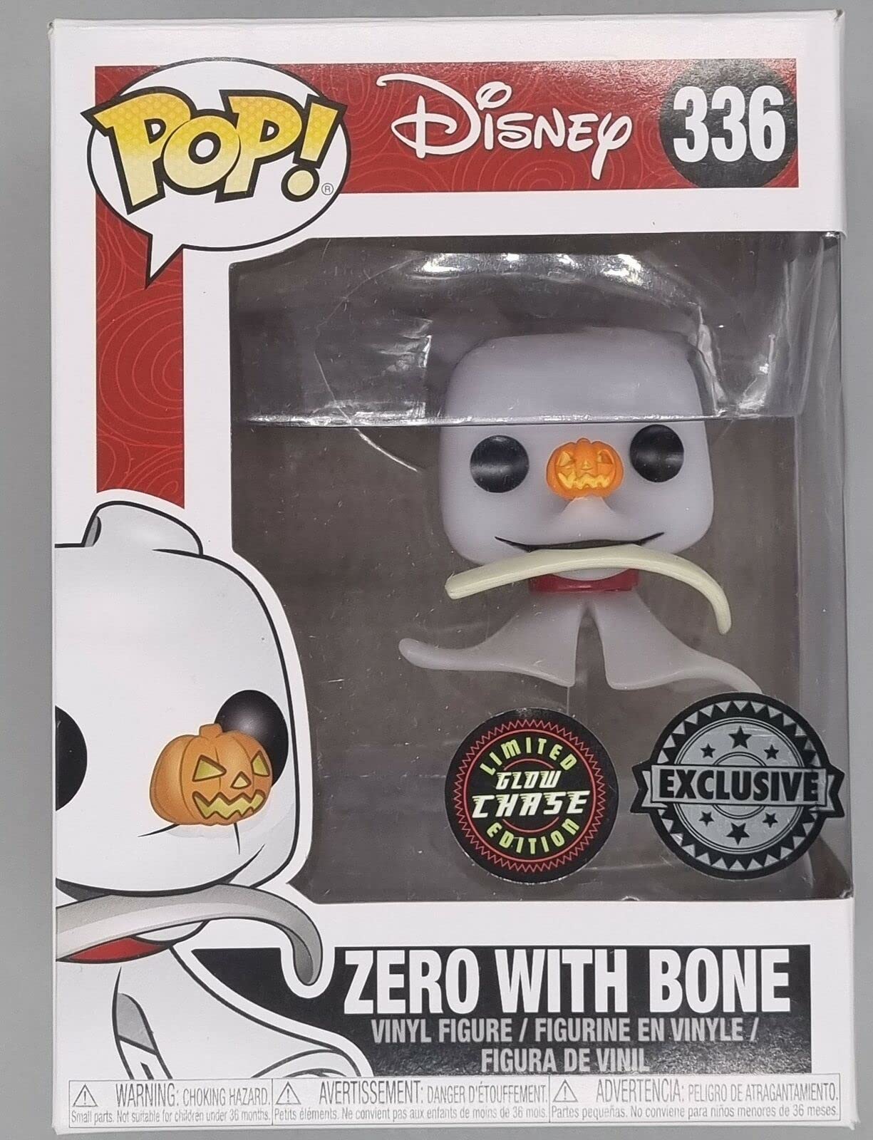 Funko POP! Disney Nightmare Before Christmas CHASE Zero With Bone #336 [Glows in the Dark] Exclusive