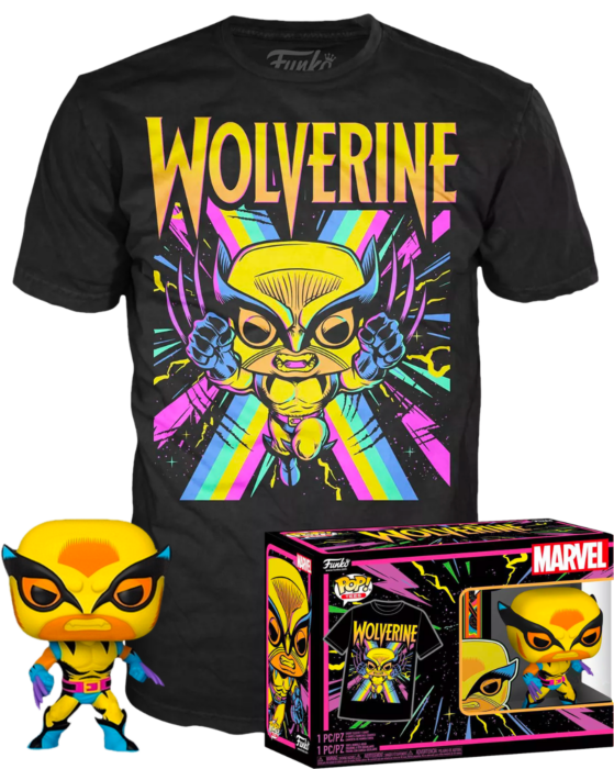 Funko POP! & Tee Marvel: X-Men - Wolverine (Blacklight) Size 2X Large [2XL] Collectors Box Exclusive