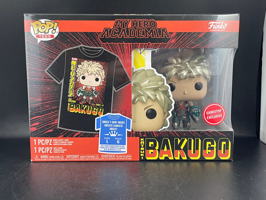 Funko POP! and Tee My Hero Academia Katsuki Bakugo [Metallic] with Size Large T-Shirt Collectors Box Exclusive