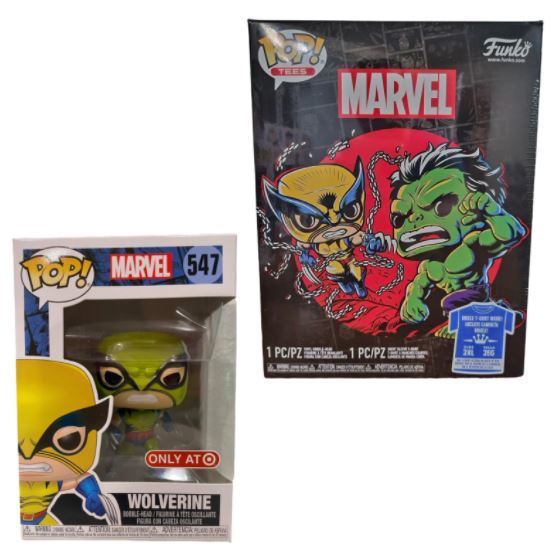 Funko POP! Tees Hulk Wolverine [Metallic] Collectors Box with Size XL T-Shirt Exclusive