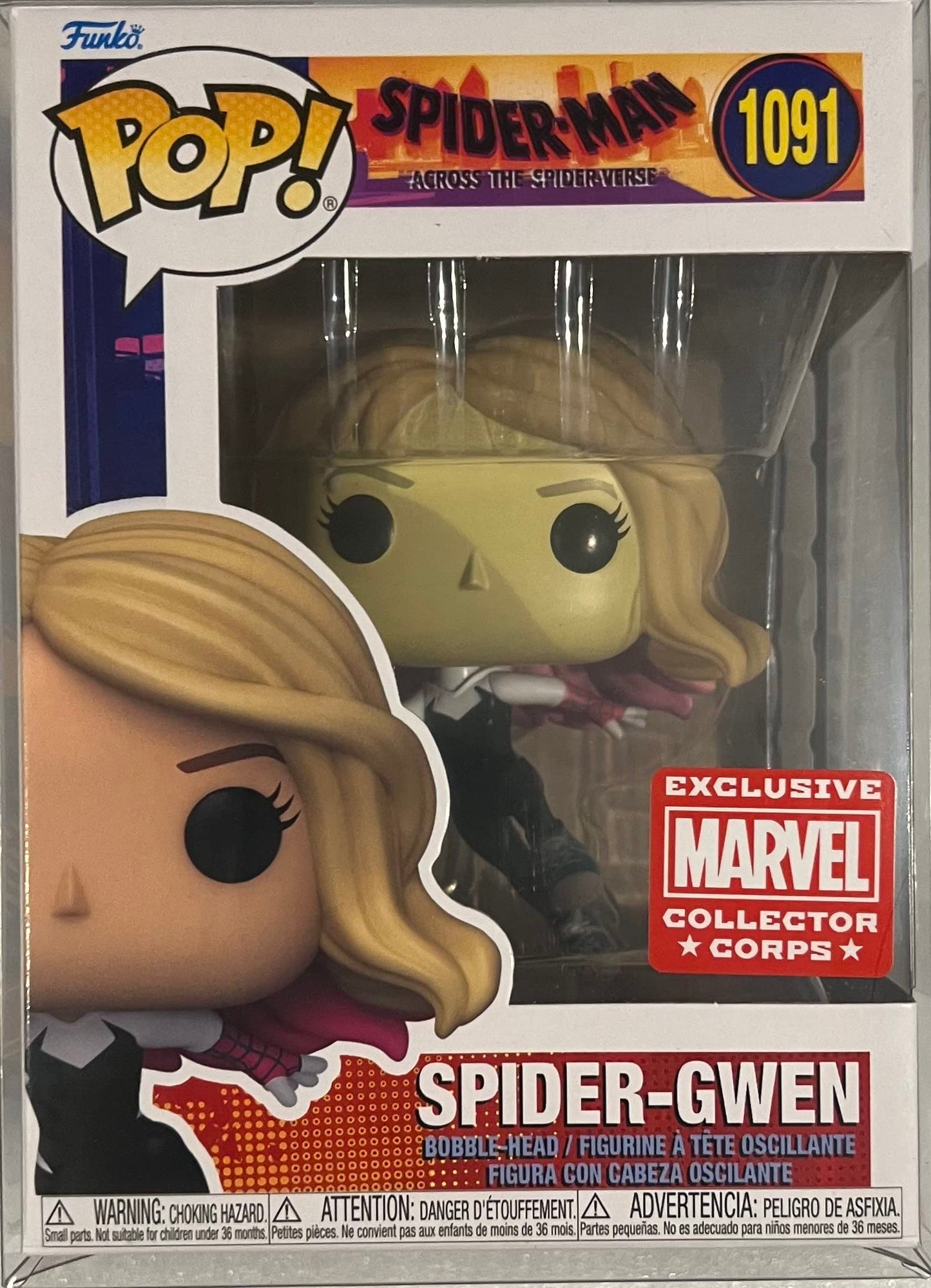 Funko POP! Marvel Spider-Man Across The Spider-Verse Spider-Gwen #1091 Collector Corps Exclusive