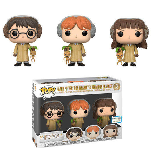 Funko POP! Harry Potter, Ron Weasley & Hermoine Granger Herbology 3 Pack Exclusive