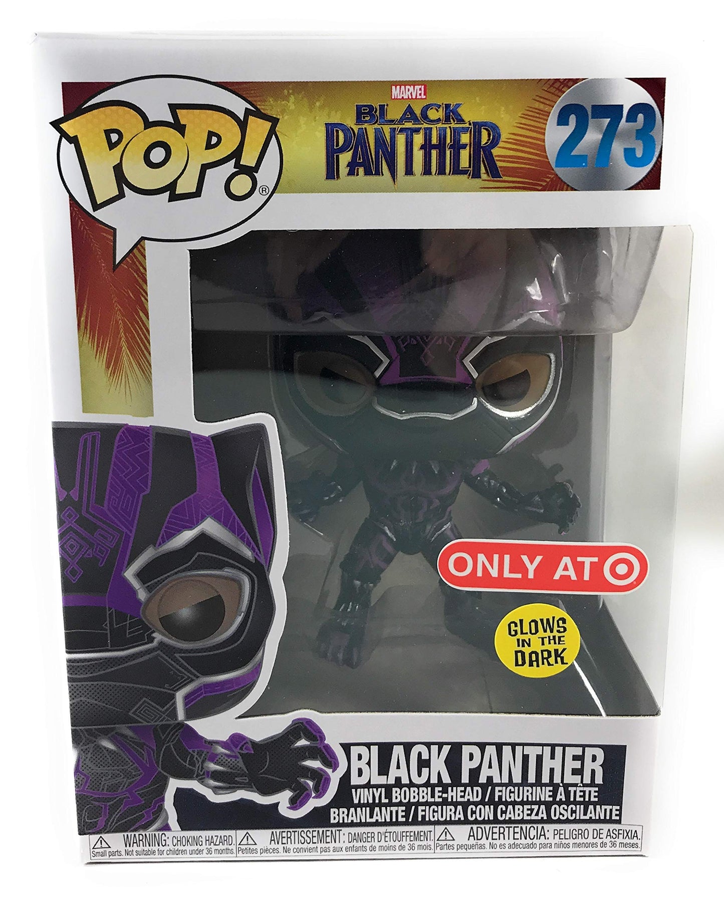 Funko POP! Marvel Black Panther - Black Panther #273 [Purple, Glows in the Dark] Exclusive