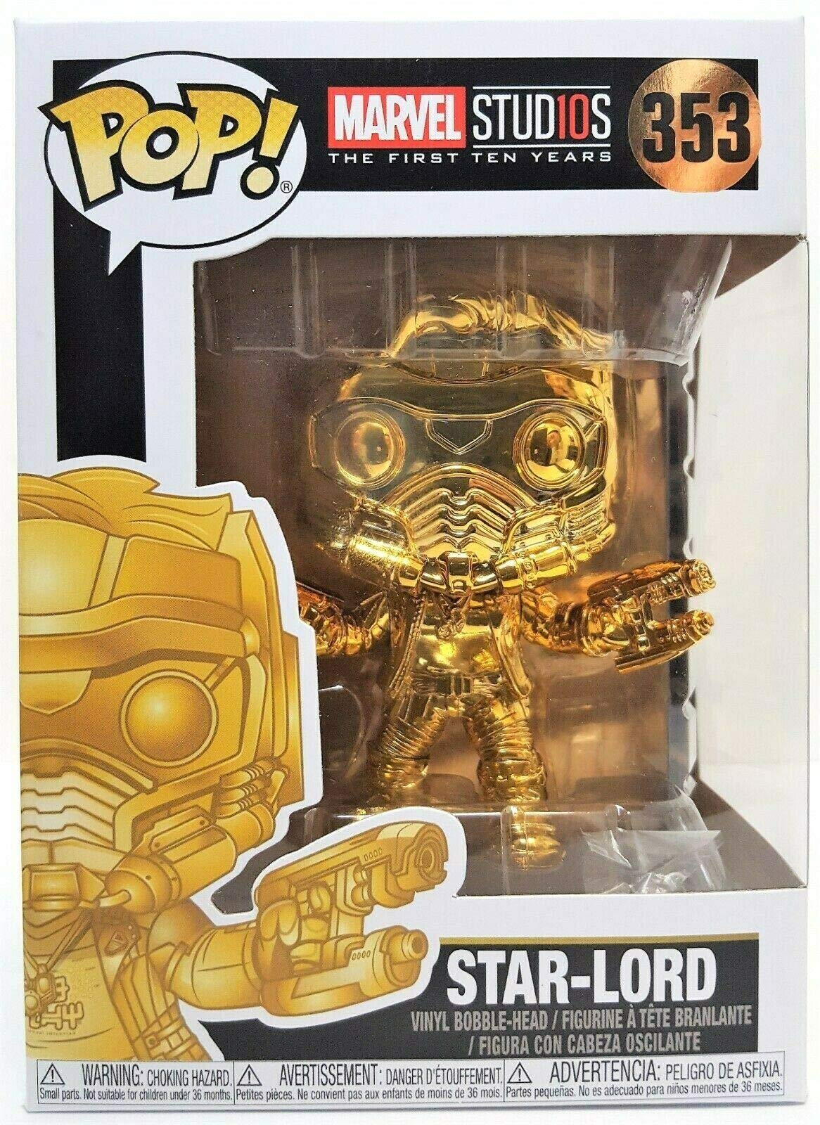 Funko POP! Marvel Studios The First Ten Years Star-Lord #383 [Gold Chrome] Exclusive