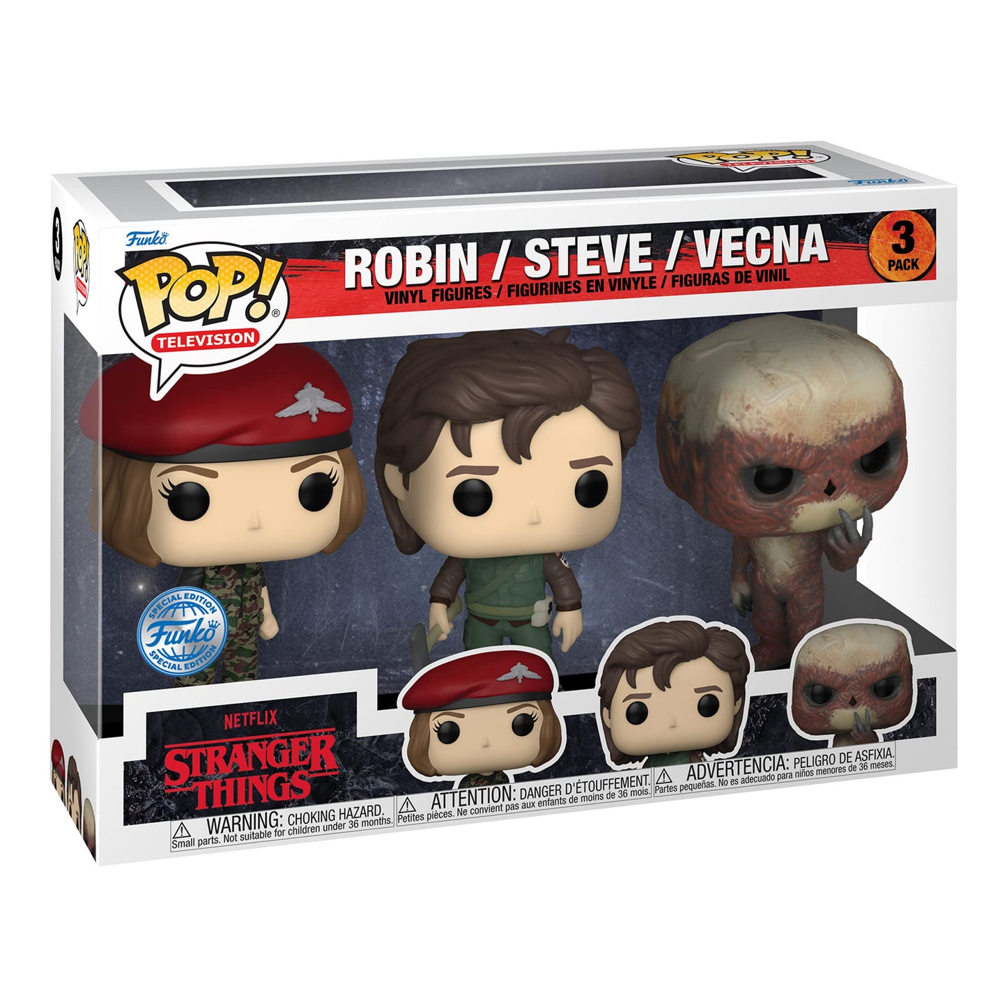 Funko POP! TV: Stranger Things - Robin, Steve & Vecna Special Edition Multicolor Exclusive 3-Pack Vinyl Figures