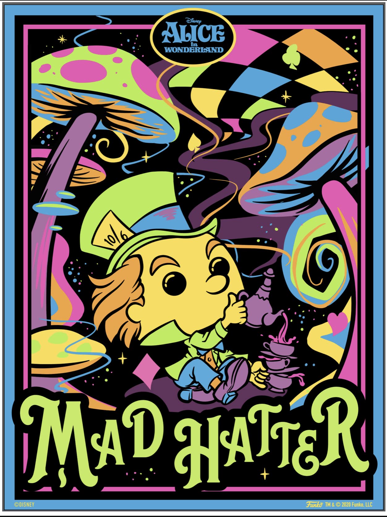 Funko POP! Felted Poster Disney Mad Hatter (Black Light)