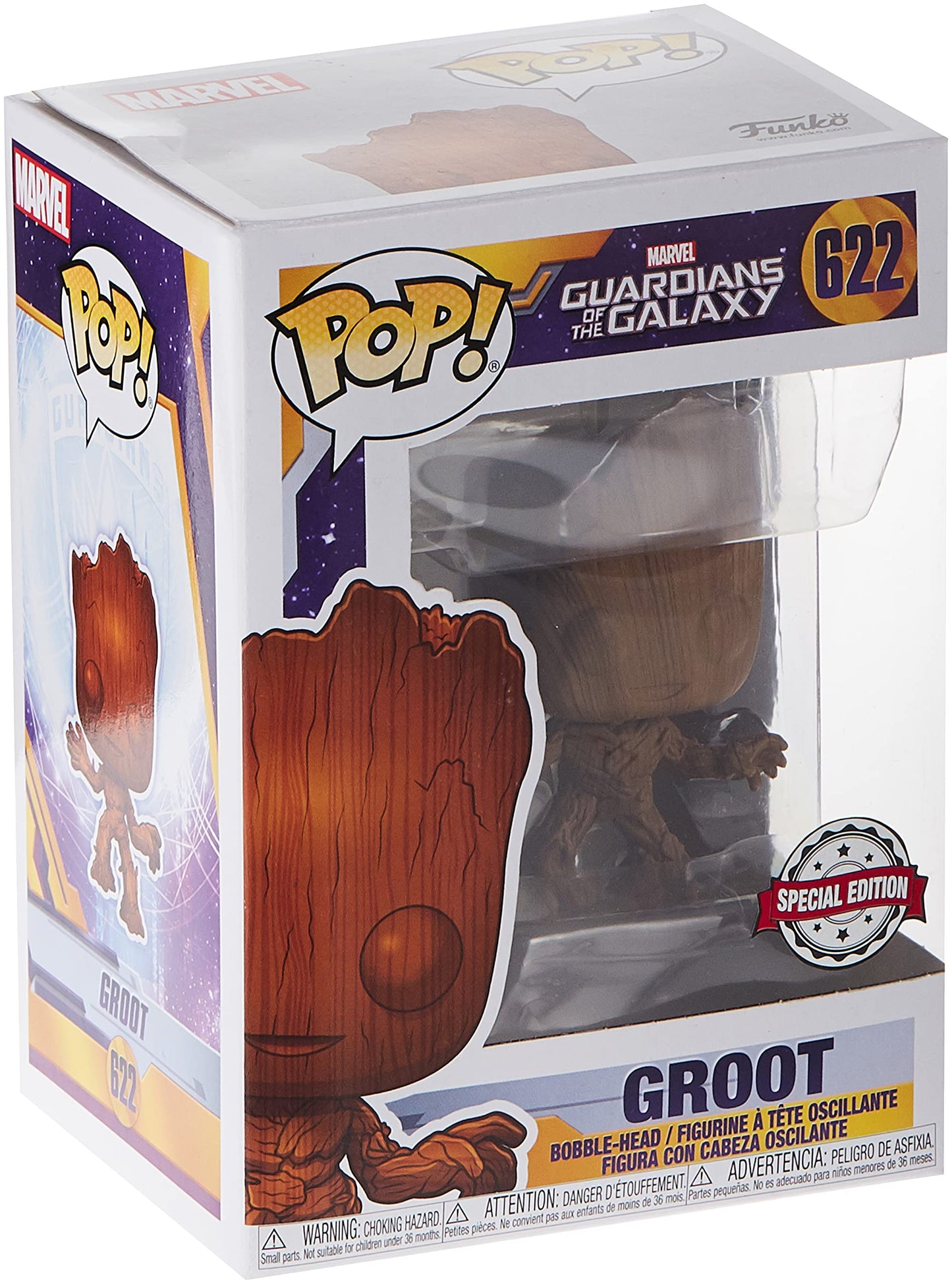 Funko POP! Marvel Guardians of The Galaxy Groot Wood Deco Entertainment Earth Exclusive