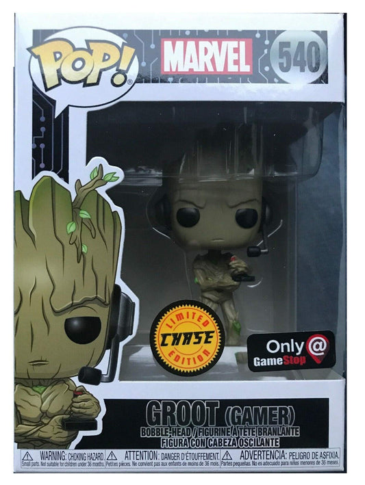 Funko POP! Marvel CHASE Gamer Groot Standing with Headset Exclusive