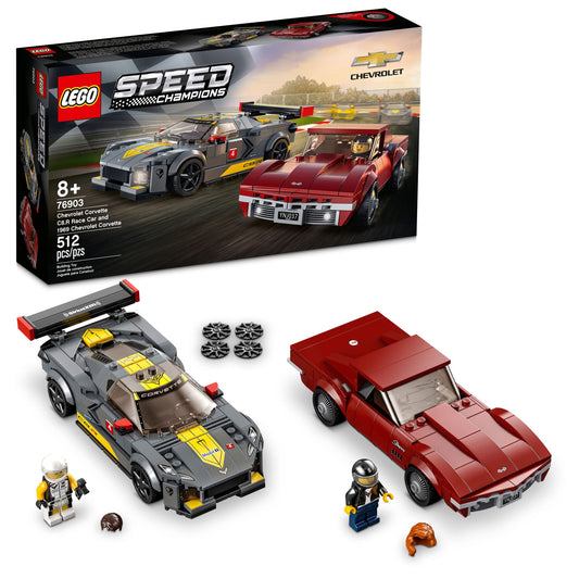 LEGO Speed Champions Chevrolet Corvette C8.R Race Car and 1968 Chevrolet Corvette 76903