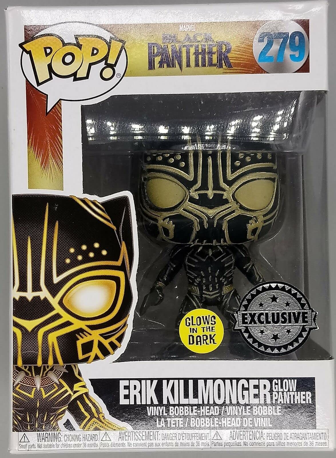 Funko POP! Marvel Black Panther Erik Killmonger #279 [Glows in the Dark] Exclusive