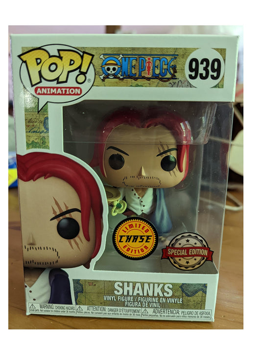 Funko POP! Animation One Piece CHASE Shanks #939 Exclusive Sticker