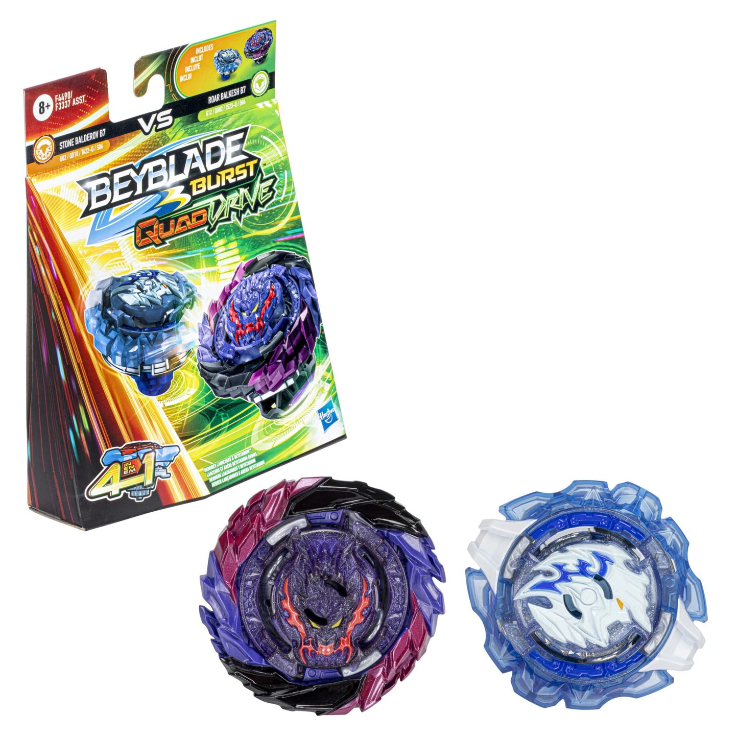 BEYBLADE Burst QuadDrive Roar Balkesh B7 and Stone Balderov B7 Spinning Top Dual Pack