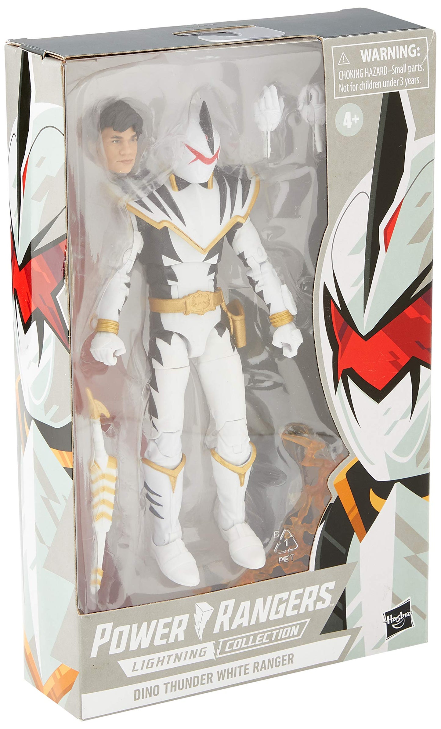 Power Rangers Lightning Collection Dino Thunder White Ranger 15-cm Premium Collectible Action Figure Toy for Ages 4 and Up with Accessories