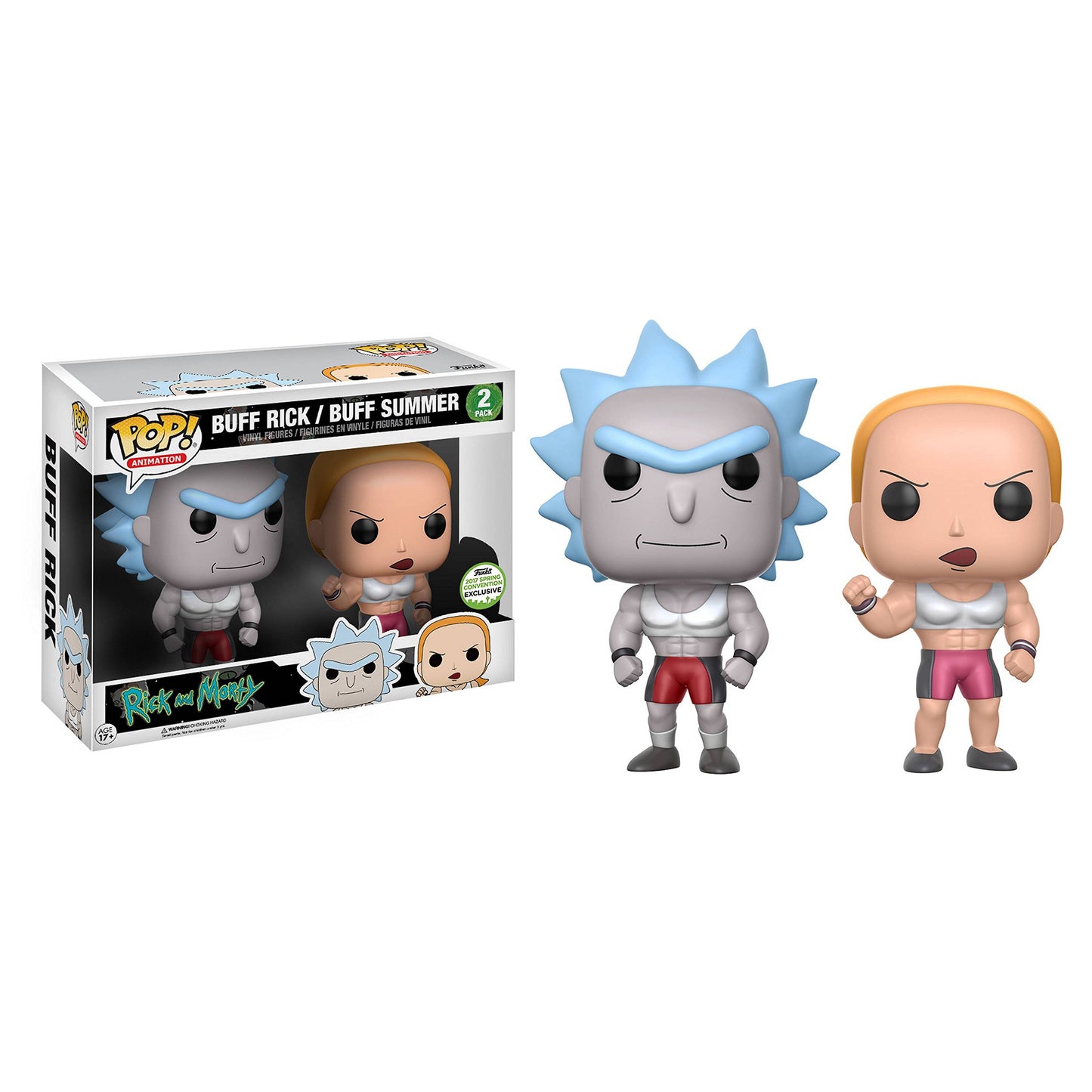 Funko POP! Animation Rick and Morty 2pk Vinyl Buff Rick/Buff Summer (ECCC Spring Convention Exclusive)