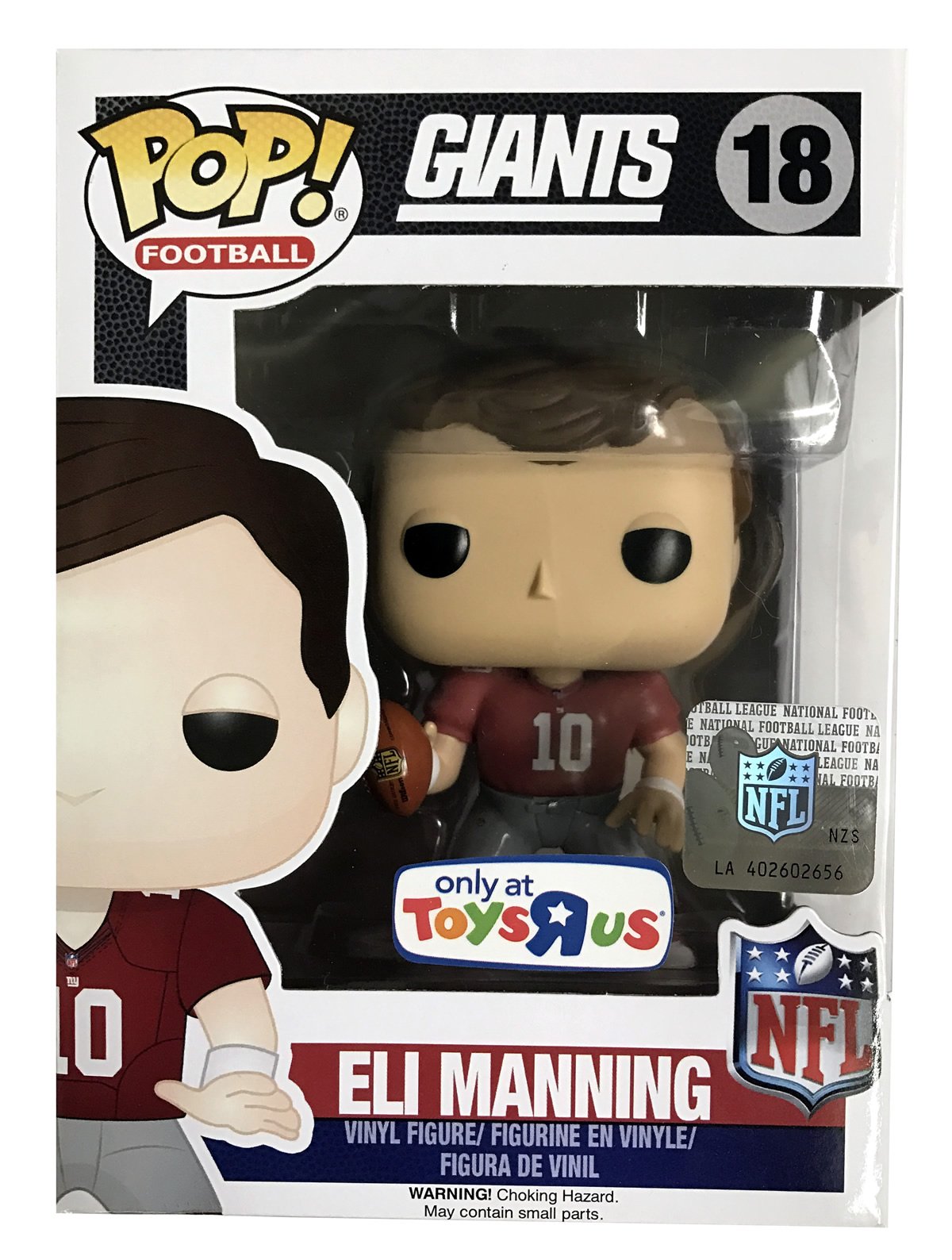 Funko POP! Football 18 New York Giants Eli Manning Red Uniform Toys R Us Exclusive