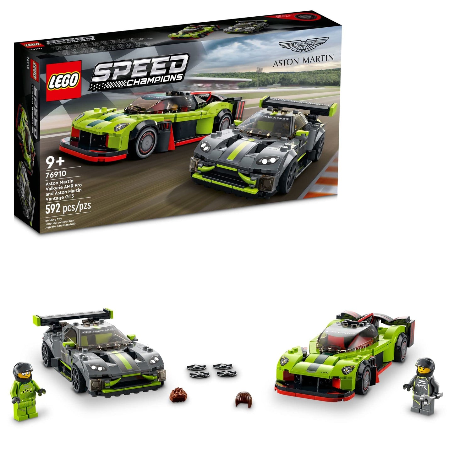 LEGO Speed Champions Aston Martin Valkyrie AMR Pro and Aston Martin Vantage GT3 76910