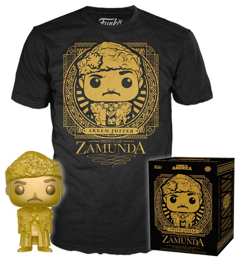 Funko POP! and Tee Coming to America Akeem Joffer Prince of Zamunda with Size Large T-Shirt Collectors Box Exclusive